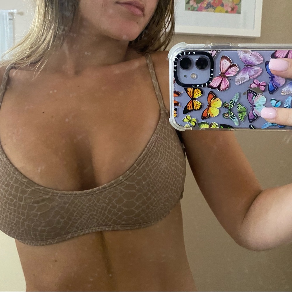 Snakeskin target bikini TOP